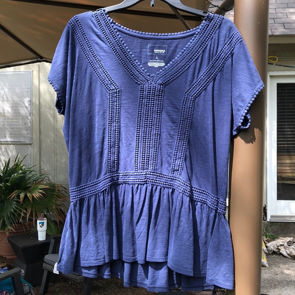 Lace cuffed top
